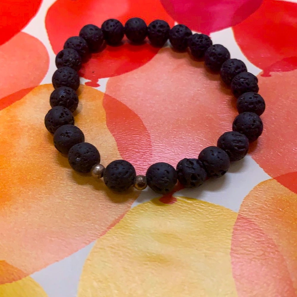 2/$14 💀 | Black Lava Diffuser Bracelet